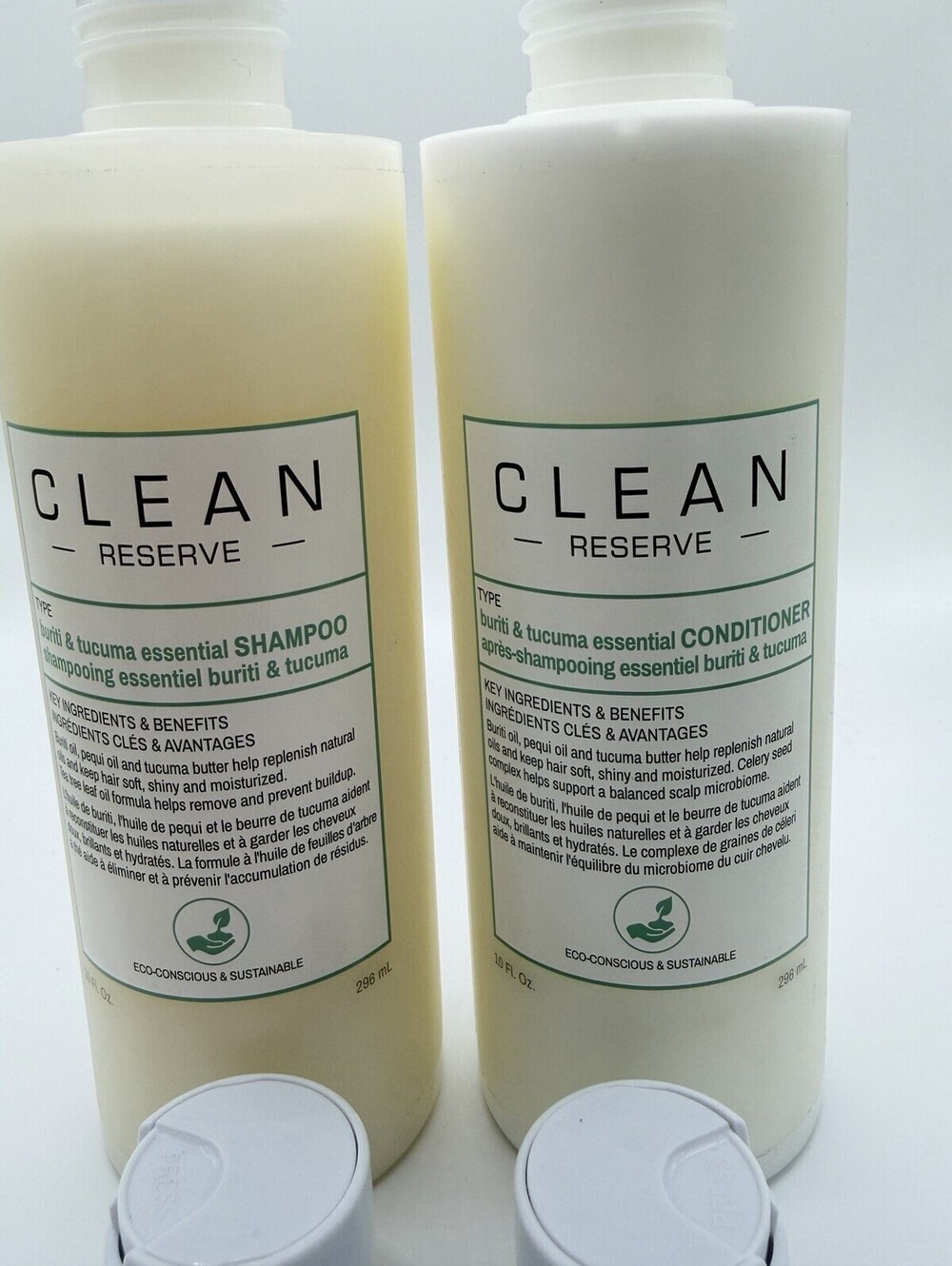 CLEAN Reserve Buriti & Tucuma Essential SHAMPOO & CONDITIONER, 10 FL OZ, SEALED
